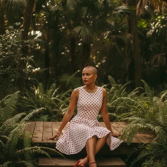 Chic Sleeveless Polka Dot Midi Dress - Picture 3 of 12